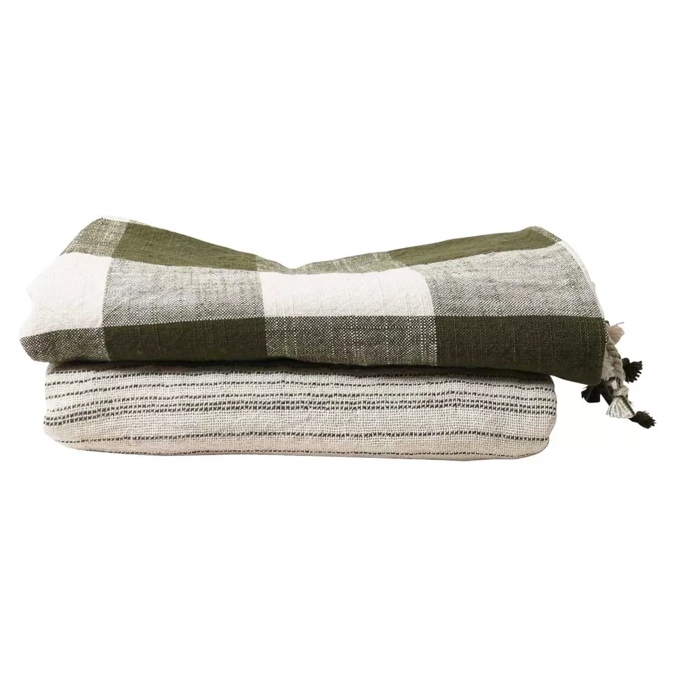 Linen-Robert Gordon Set Of 2 Tea Towels / Tilda Olive