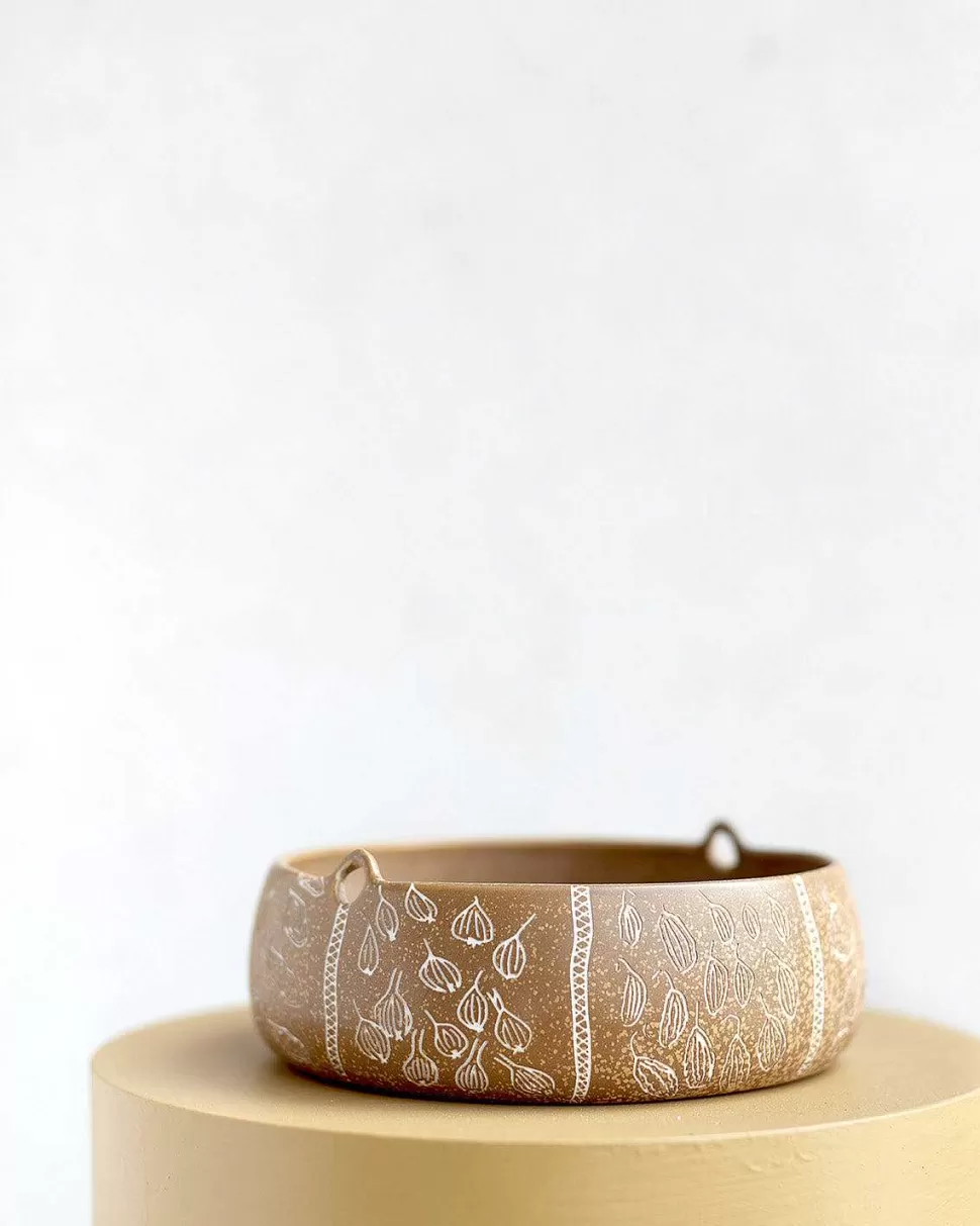 Bowls-Robert Gordon Tan Lge Handle Bowl / Rg X Juluwarlu